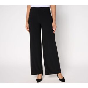 Maya J Women's Petite Pants PXL Caviar Crepe Wide Leg Black A681183